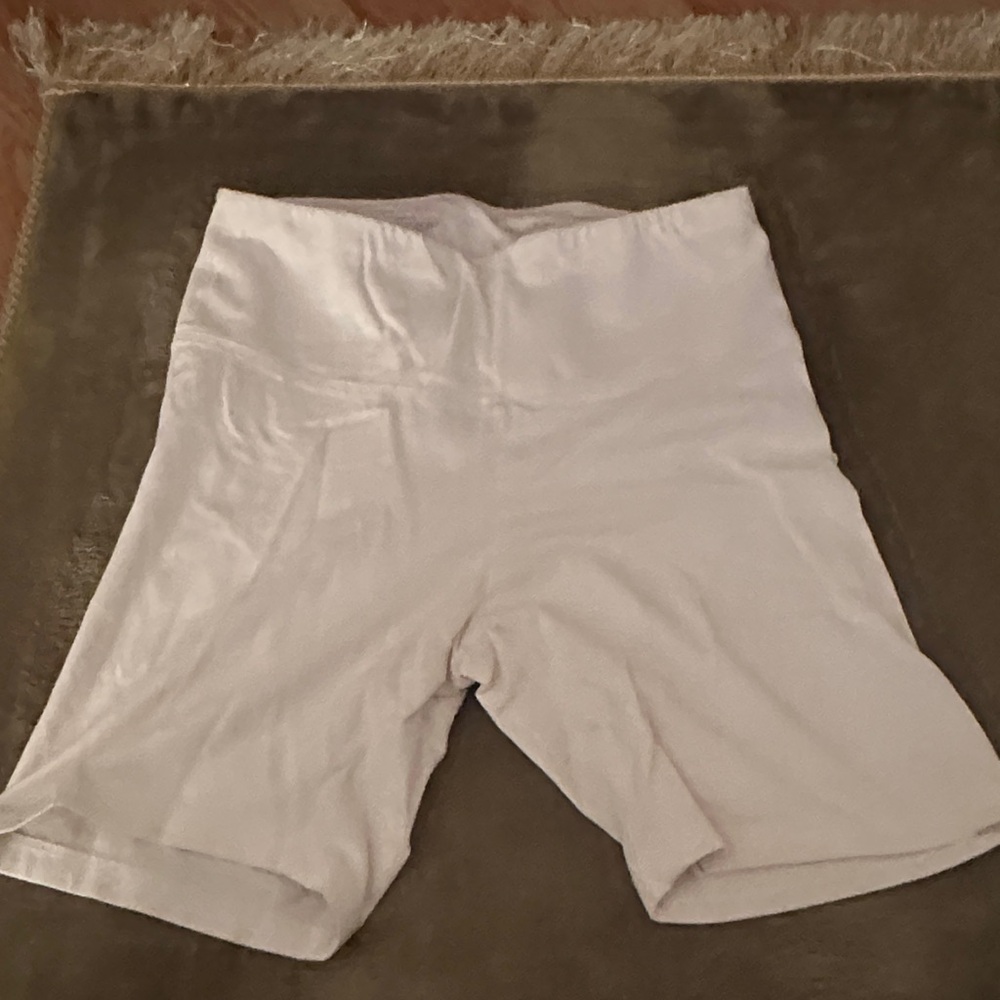 INC International Concepts High Waist Cream Shorts